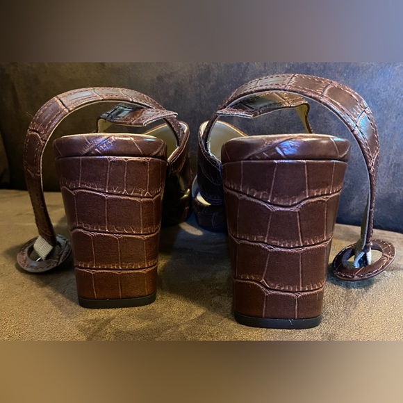 Naturalizer Renly Crocco Brown Slingback 3” Heel Size 9.5 - Picture 3 of 10